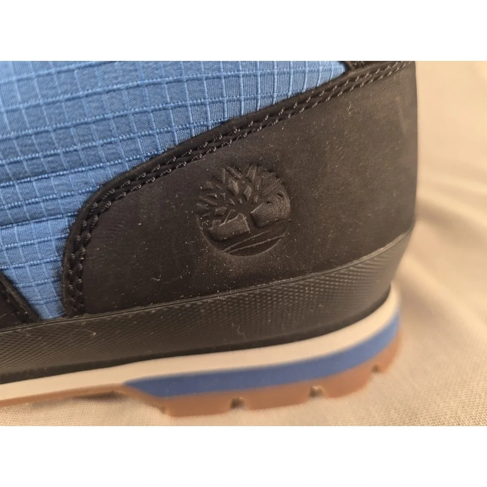 Timberland Euro Hiker Black Nubuck And Blue Size 11 Mid Hiker Worn Once